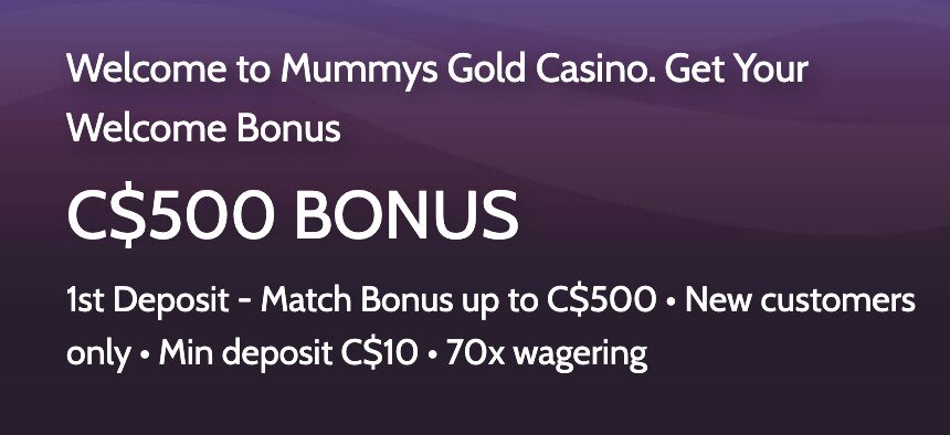 Mummys Gold Welcome Bonus