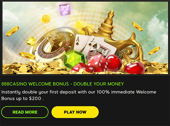 888 casino 100 welcome bonus