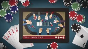 Tablet showing Texas Hold